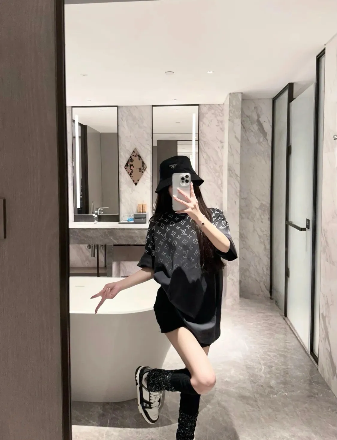 Louis Vuitton/Louis Vuitton 24ss presbyopic gradient printed short sleeves